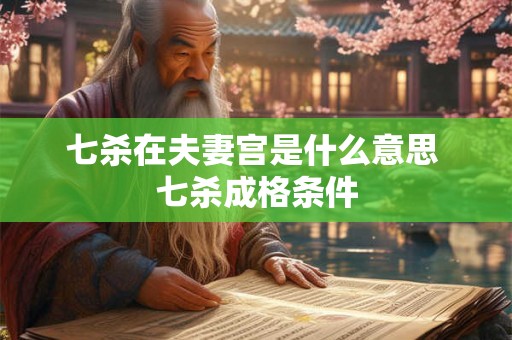 七杀在夫妻宫是什么意思 七杀成格条件 七杀在夫妻宫是什么意思 七杀成格条件