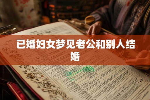 已婚妇女梦见老公和别人结婚 已婚妇女梦见老公和别人结婚