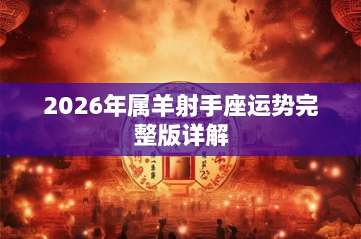 2026年属羊射手座运势完整版详解 2026年属羊射手座运势完整版详解
