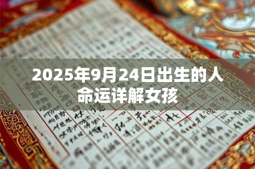 2025年9月24日出生的人命运详解女孩 2025年9月24日出生的人命运详解女孩