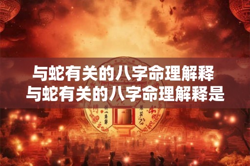 与蛇有关的八字命理解释 与蛇有关的八字命理解释是什么 与蛇有关的八字命理解释 与蛇有关的八字命理解释是什么