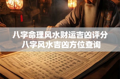 八字命理风水财运吉凶评分 八字风水吉凶方位查询 八字命理风水财运吉凶评分 八字风水吉凶方位查询