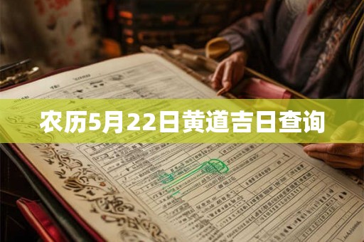 农历5月22日黄道吉日查询