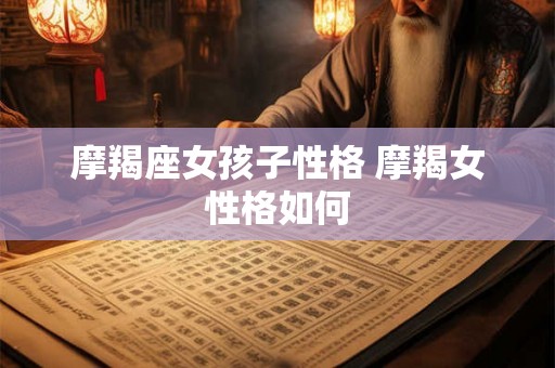 摩羯座女孩子性格 摩羯女性格如何 摩羯座女孩子性格 摩羯女性格如何