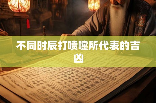 不同时辰打喷嚏所代表的吉凶