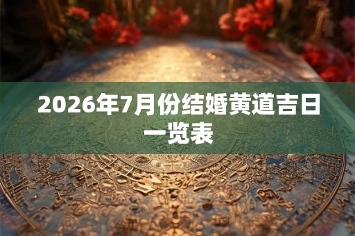 2026年7月份结婚黄道吉日一览表 2026年7月份结婚黄道吉日一览表