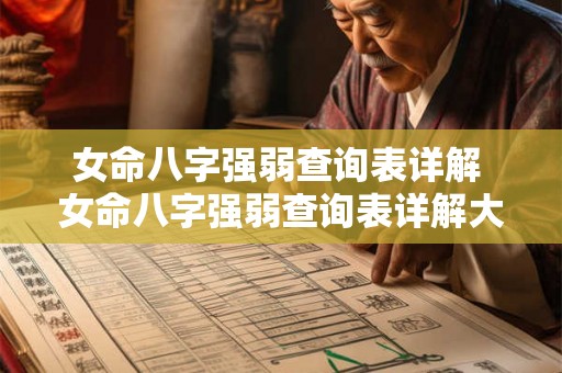 女命八字强弱查询表详解 女命八字强弱查询表详解大全 女命八字强弱查询表详解 女命八字强弱查询表详解大全