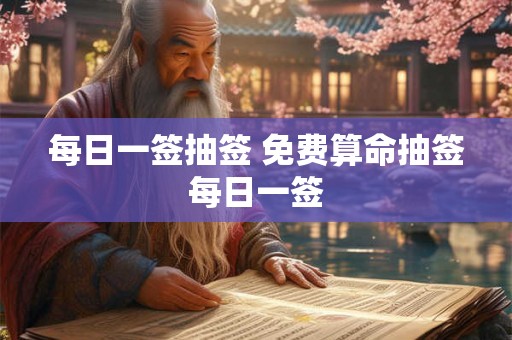 每日一签抽签 免费算命抽签每日一签 每日一签抽签 免费算命抽签每日一签