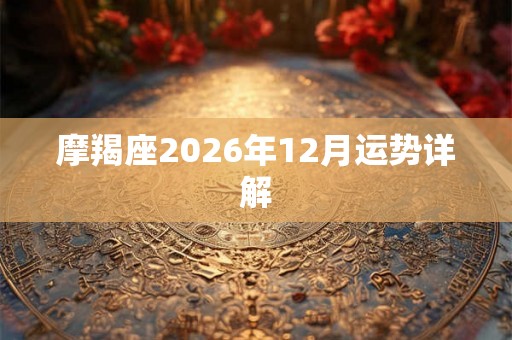 摩羯座2026年12月运势详解