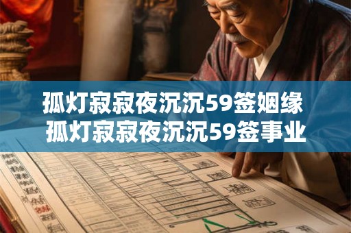 孤灯寂寂夜沉沉59签姻缘 孤灯寂寂夜沉沉59签事业 孤灯寂寂夜沉沉59签姻缘 孤灯寂寂夜沉沉59签事业