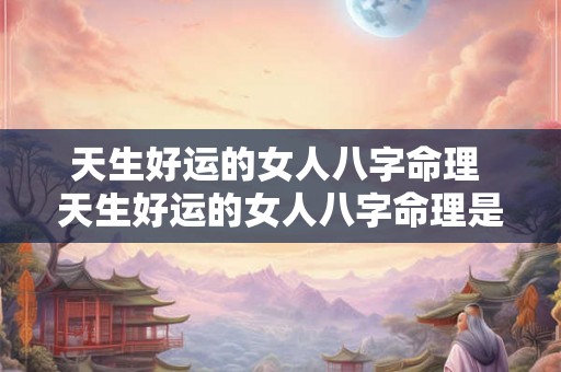 天生好运的女人八字命理 天生好运的女人八字命理是什么