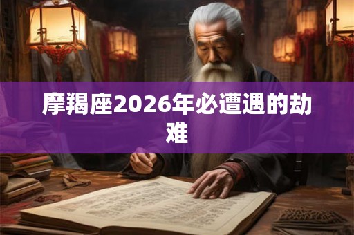 摩羯座2026年必遭遇的劫难 摩羯座2026年必遭遇的劫难
