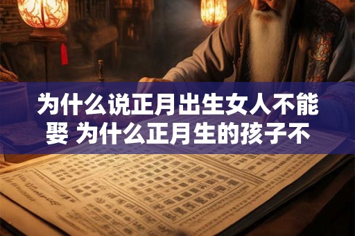 为什么说正月出生女人不能娶 为什么正月生的孩子不好 为什么说正月出生女人不能娶 为什么正月生的孩子不好