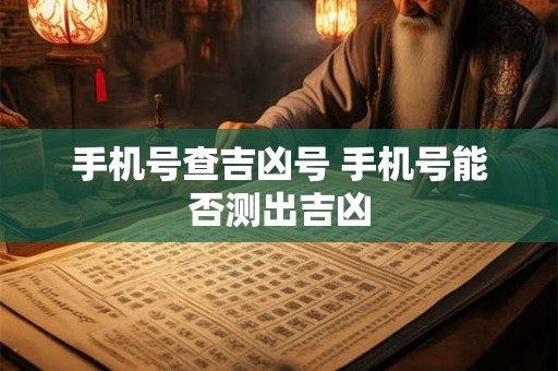 手机号查吉凶号 手机号能否测出吉凶 手机号查吉凶号 手机号能否测出吉凶