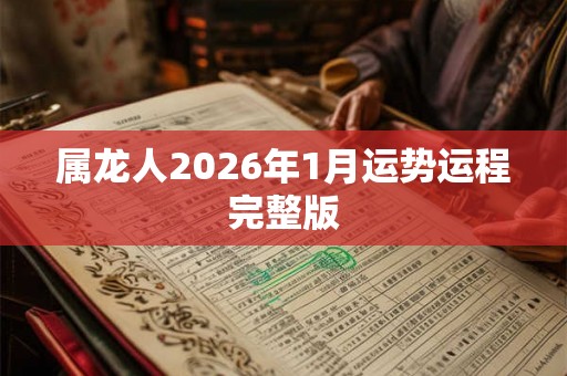 属龙人2026年1月运势运程完整版 属龙人2026年1月运势运程完整版