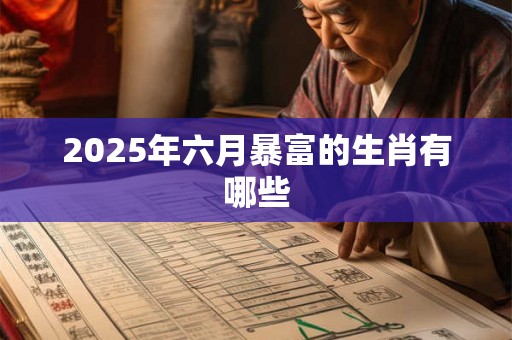 2025年六月暴富的生肖有哪些 2025年六月暴富的生肖有哪些