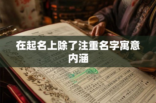 在起名上除了注重名字寓意内涵