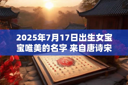 2025年7月17日出生女宝宝唯美的名字 来自唐诗宋词 2025年7月17日出生女宝宝唯美的名字 来自唐诗宋词