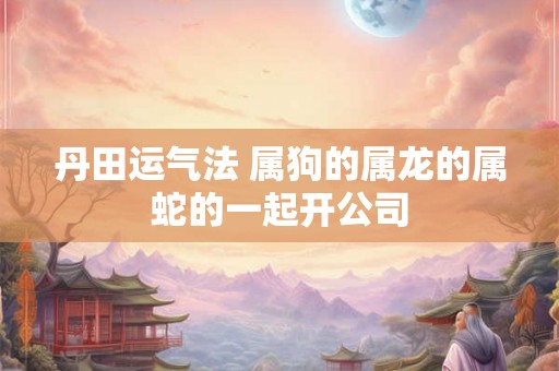 丹田运气法 属狗的属龙的属蛇的一起开公司 丹田运气法 属狗的属龙的属蛇的一起开公司