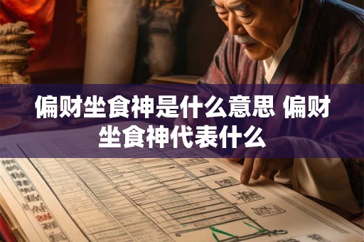 偏财坐食神是什么意思 偏财坐食神代表什么