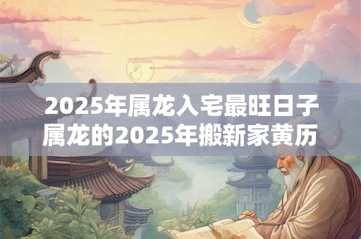 2025年属龙入宅最旺日子属龙的2025年搬新家黄历吉日 2025年属龙入宅最旺日子属龙的2025年搬新家黄历吉日