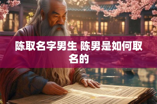 陈取名字男生 陈男是如何取名的 陈取名字男生 陈男是如何取名的