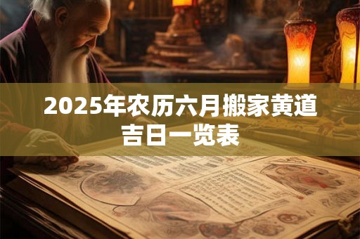 2025年农历六月搬家黄道吉日一览表
