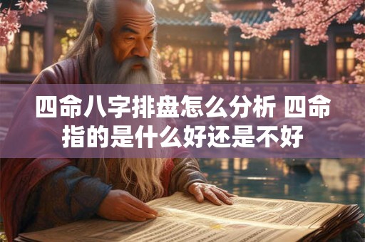 四命八字排盘怎么分析 四命指的是什么好还是不好