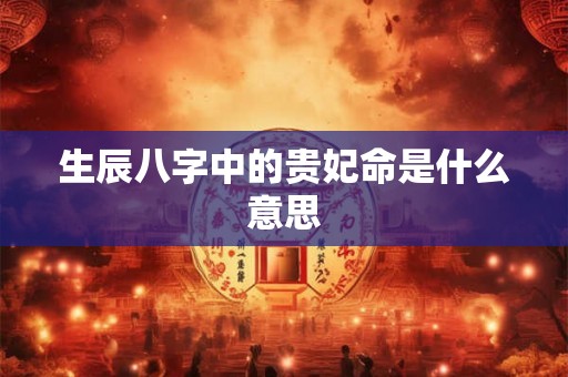 生辰八字中的贵妃命是什么意思 生辰八字中的贵妃命是什么意思