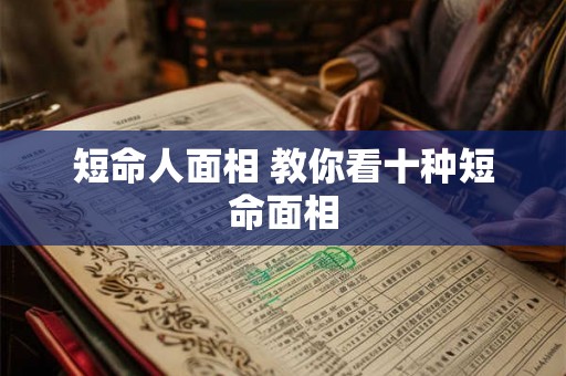 短命人面相 教你看十种短命面相