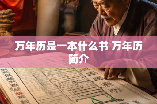 万年历是一本什么书 万年历简介