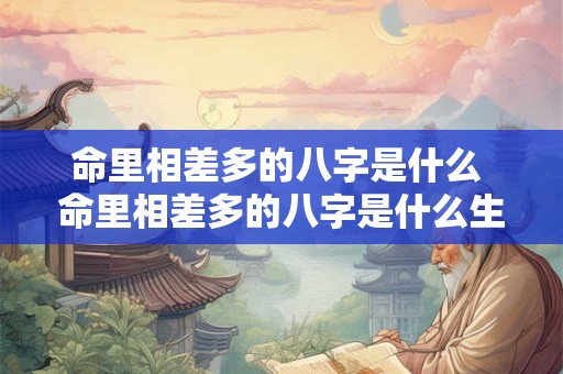 命里相差多的八字是什么 命里相差多的八字是什么生肖 命里相差多的八字是什么 命里相差多的八字是什么生肖