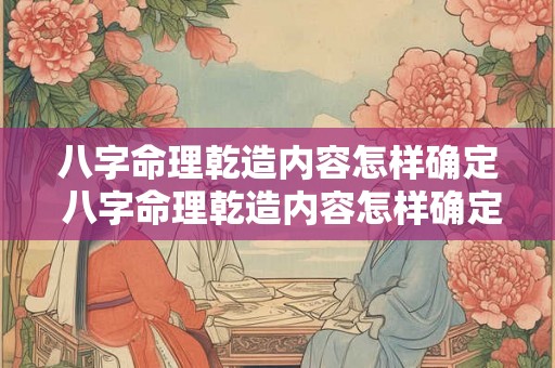 八字命理乾造内容怎样确定 八字命理乾造内容怎样确定是否正确