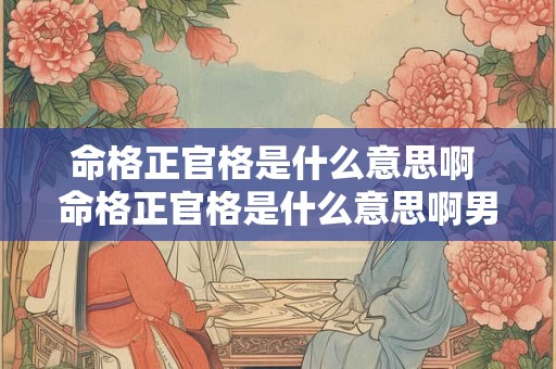 命格正官格是什么意思啊 命格正官格是什么意思啊男 命格正官格是什么意思啊 命格正官格是什么意思啊男