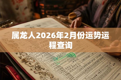 属龙人2026年2月份运势运程查询 属龙人2026年2月份运势运程查询