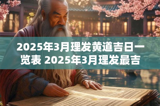 2025年3月理发黄道吉日一览表 2025年3月理发最吉利的日子 2025年3月理发黄道吉日一览表 2025年3月理发最吉利的日子