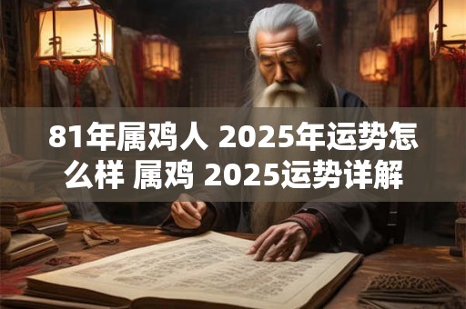 81年属鸡人 2025年运势怎么样 属鸡 2025运势详解 81年属鸡人 2025年运势怎么样 属鸡 2025运势详解