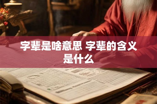 字辈是啥意思 字辈的含义是什么 字辈是啥意思 字辈的含义是什么