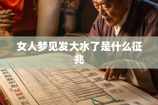 女人梦见发大水了是什么征兆
