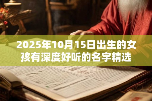 2025年10月15日出生的女孩有深度好听的名字精选