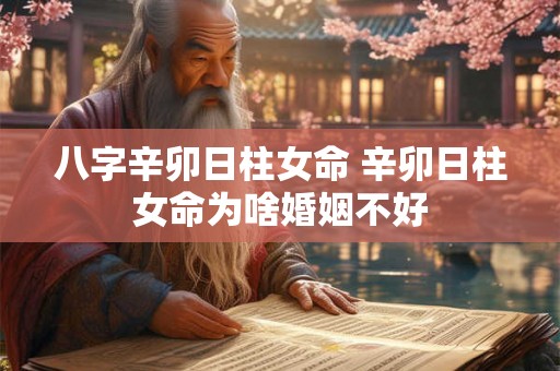 八字辛卯日柱女命 辛卯日柱女命为啥婚姻不好 八字辛卯日柱女命 辛卯日柱女命为啥婚姻不好