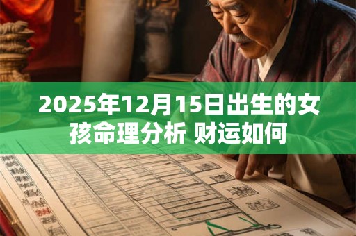 2025年12月15日出生的女孩命理分析 财运如何 2025年12月15日出生的女孩命理分析 财运如何