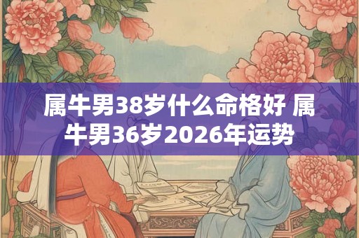 属牛男38岁什么命格好 属牛男36岁2026年运势 属牛男38岁什么命格好 属牛男36岁2026年运势