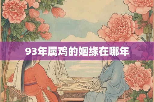 93年属鸡的姻缘在哪年