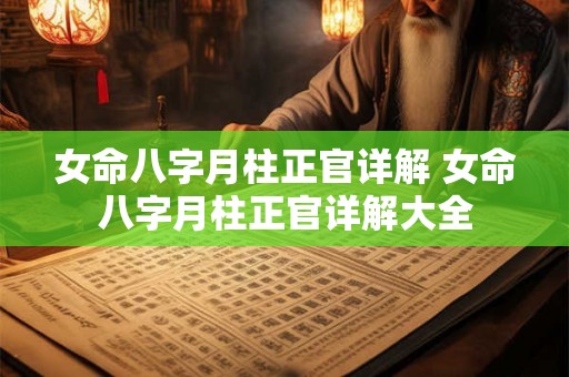 女命八字月柱正官详解 女命八字月柱正官详解大全