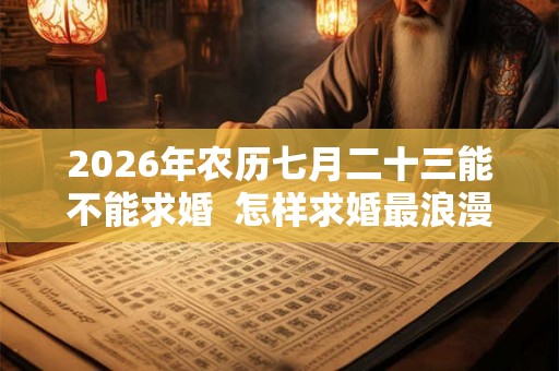 2026年农历七月二十三能不能求婚 怎样求婚最浪漫 2026年农历七月二十三能不能求婚 怎样求婚最浪漫