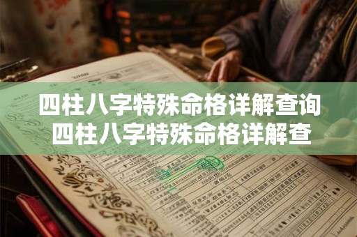 四柱八字特殊命格详解查询 四柱八字特殊命格详解查询表 四柱八字特殊命格详解查询 四柱八字特殊命格详解查询表