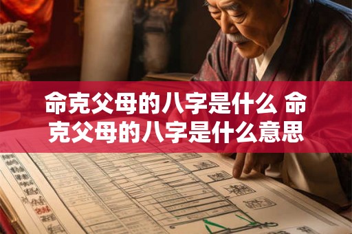 命克父母的八字是什么 命克父母的八字是什么意思