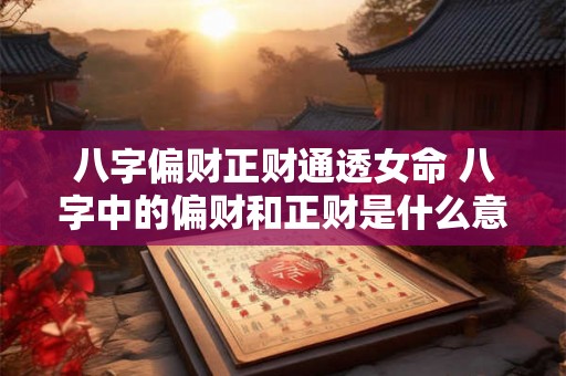 八字偏财正财通透女命 八字中的偏财和正财是什么意思