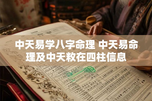 中天易学八字命理 中天易命理及中天敉在四柱信息